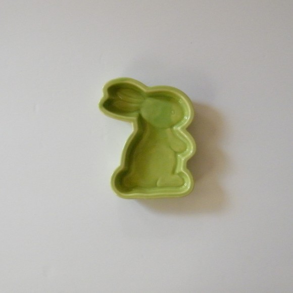 Vintage Easter Bunny Candy Dishes Set of 3 Ceramic Holiday Decor Green Yellow - Picture 8 of 9